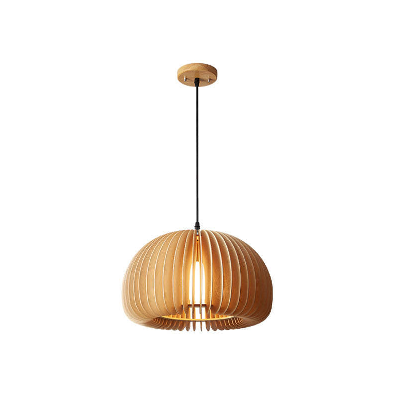 Muto Pumpkin Pendant Light, Wood - Neutralighting