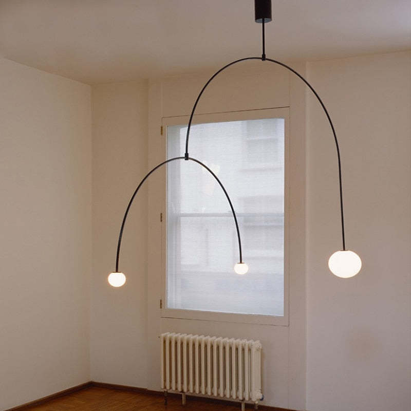 Arisha Minimalist Linear Mobile Pendant Light, Black - Neutralighting