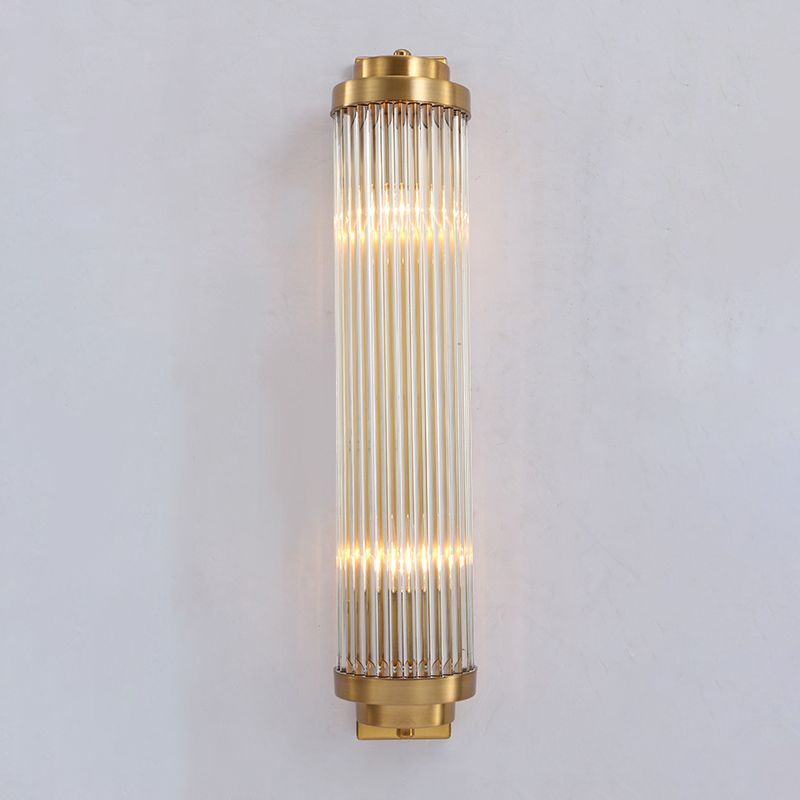 Ray Modern Cylindrical Metal/Crystal Wall Lamp, Gold - Neutralighting
