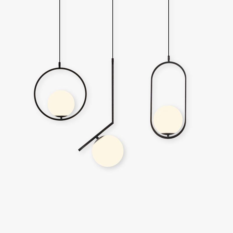Arisha Modern Globe Metal/Glass Pendant Light, 3 Style - Neutralighting