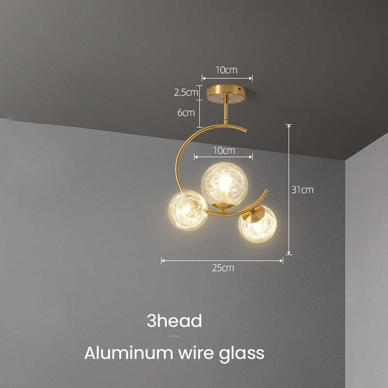 Valentina Modern Glass Globe Pendant Light, Metal & Glass, 3 Style - Neutralighting