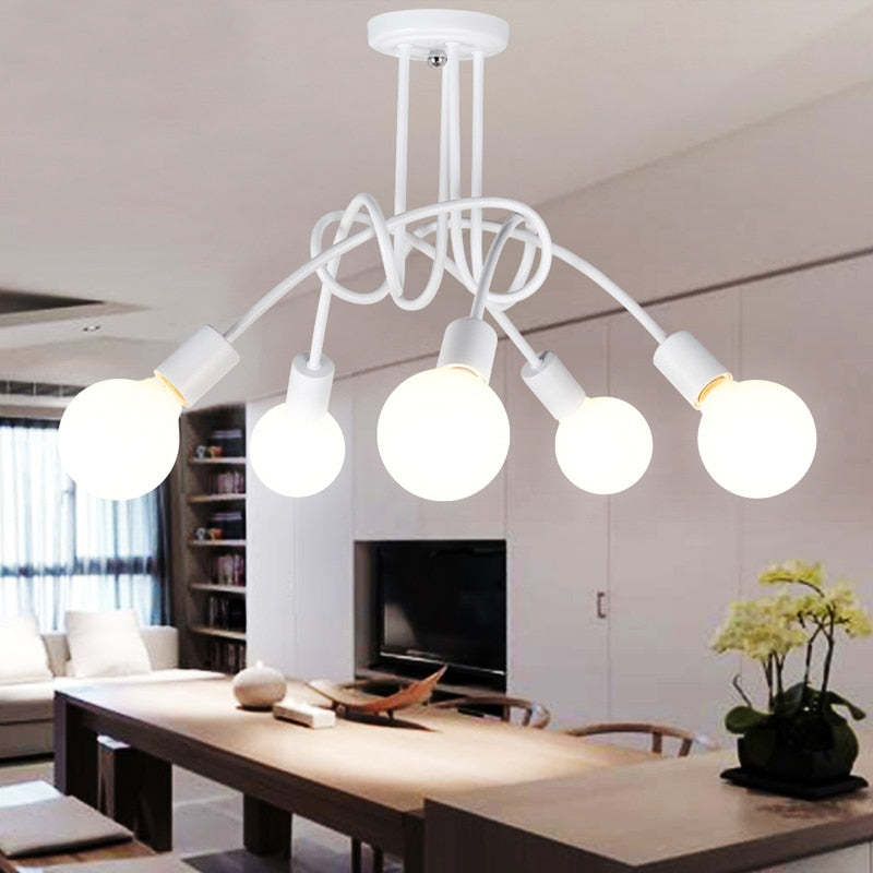 Arisha Modern Linear Curve Metal Ceiling Light, Dining Room/Living Room - Neutralighting
