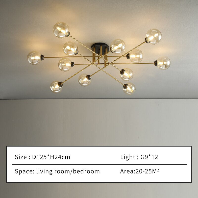 Valentina Industrial Glass Globe Chandelier LED, 6 Style - Neutralighting