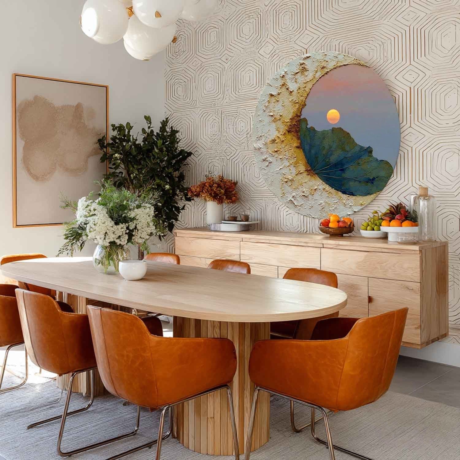 Wall Art Circular Impasto Lotus