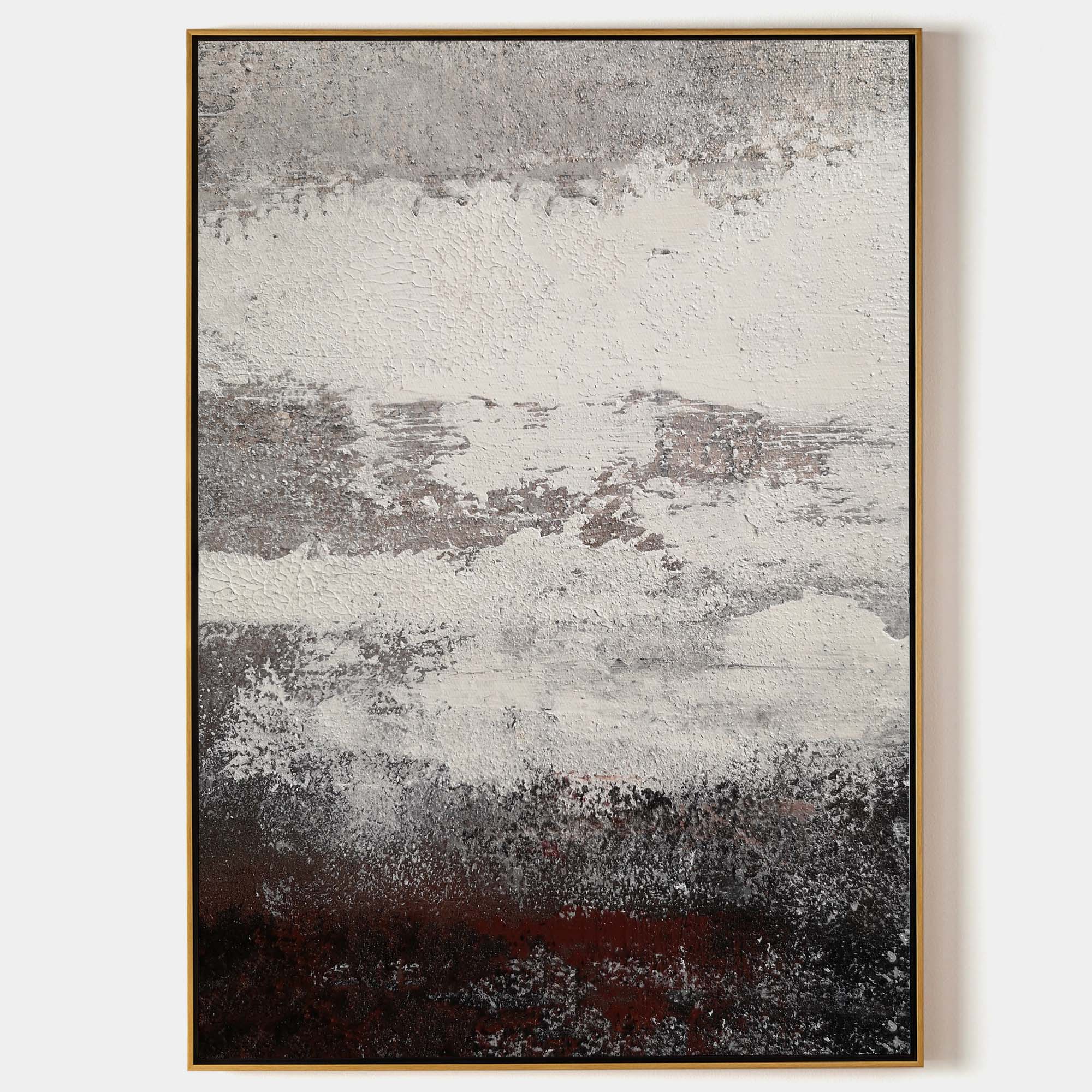 Grey And White Abstract Painting