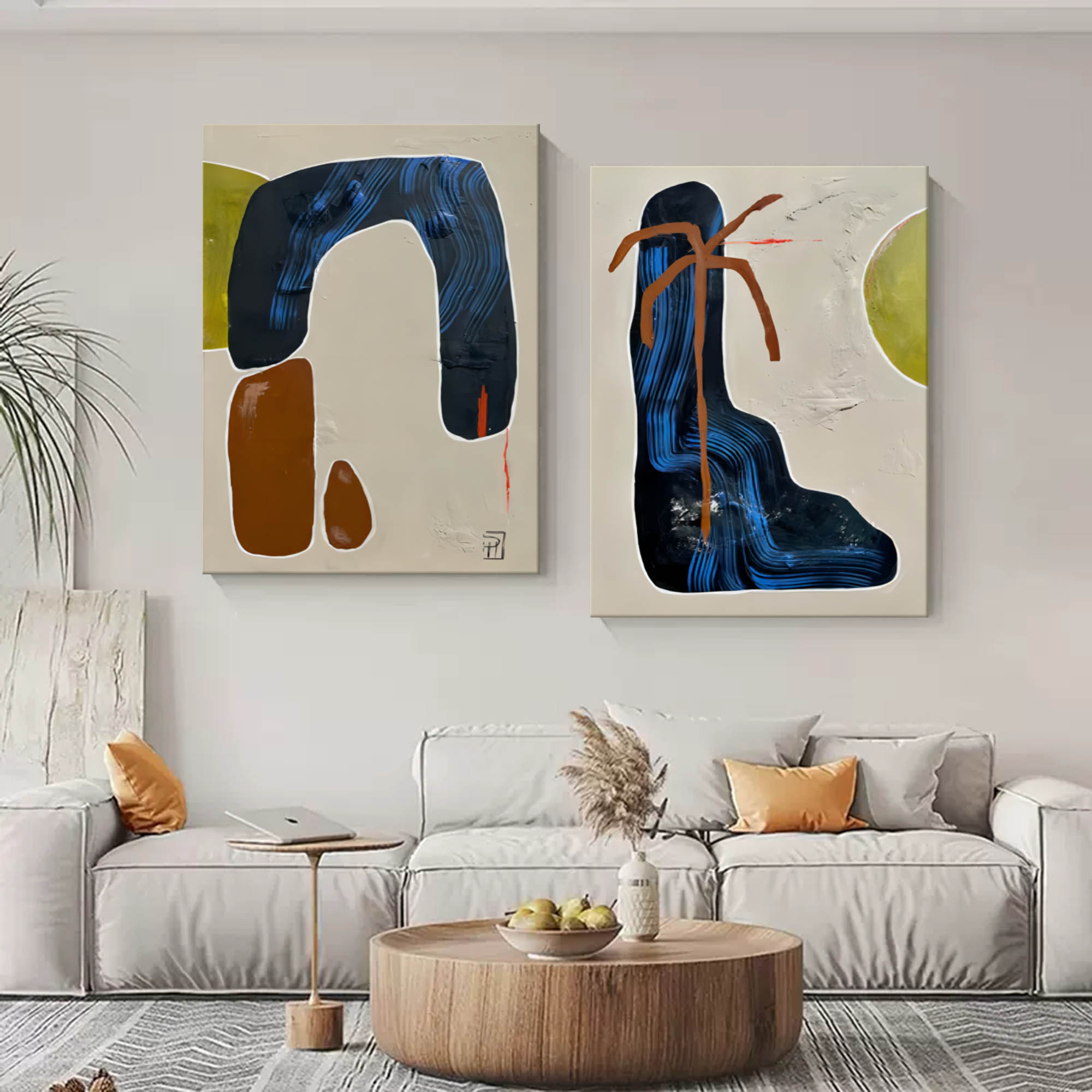 Abstract Painting Set Of 2 SP147 - Neutralighting