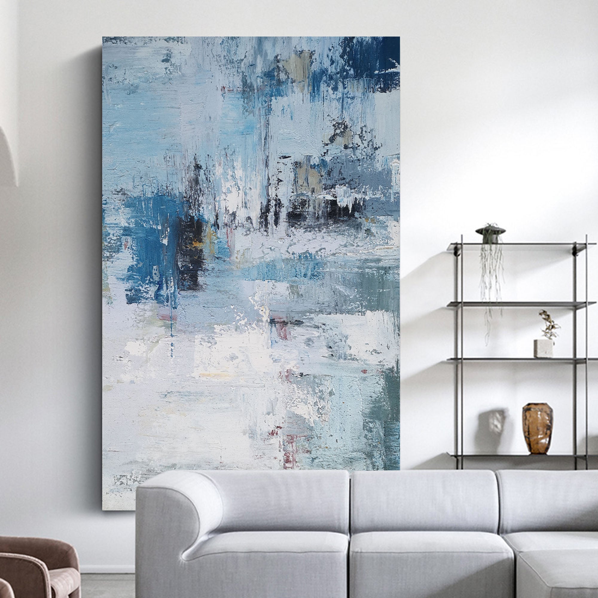 BLue Abstract Painting ABAV86 - Neutralighting