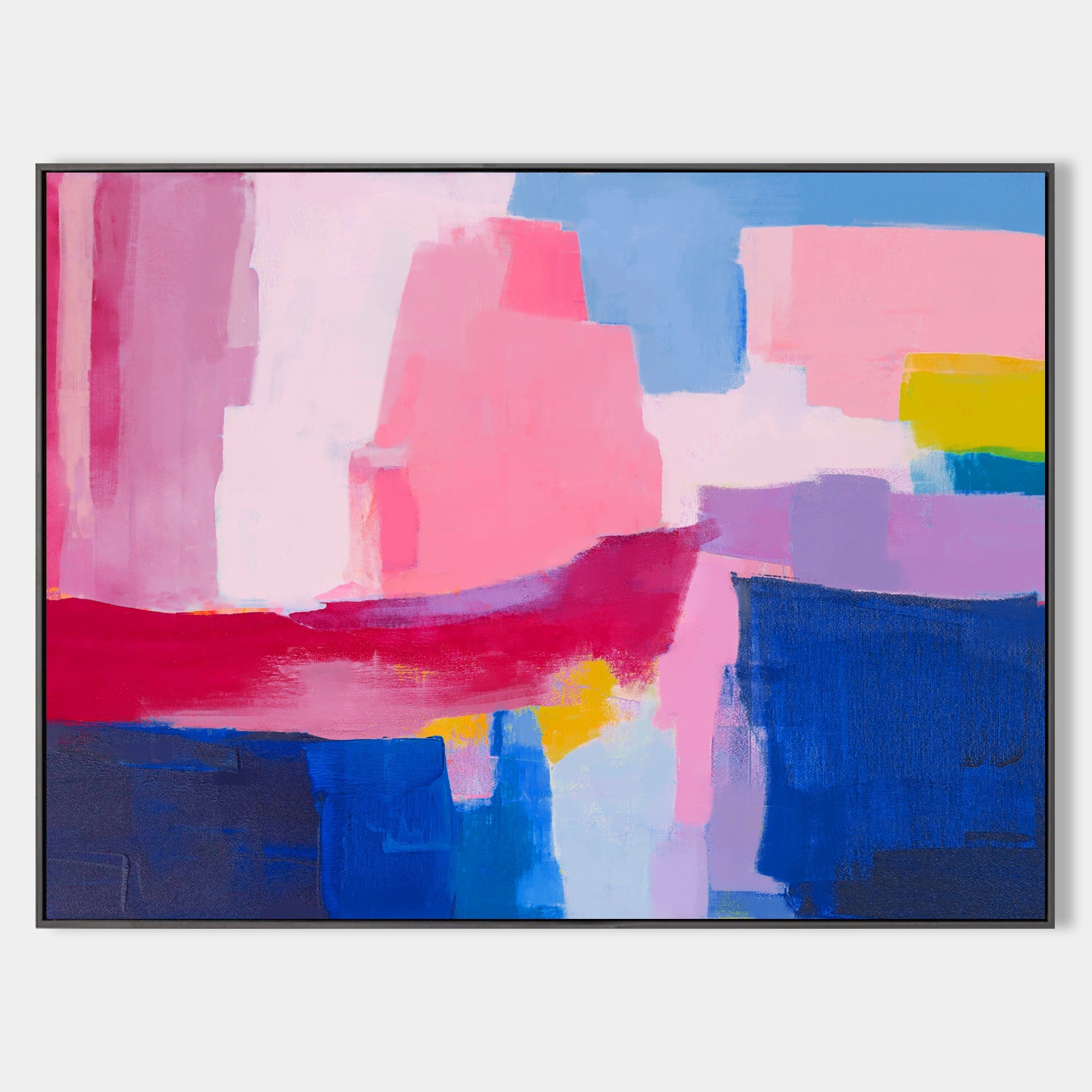 Vibrant Color Block Abstract Canvas Wall Art