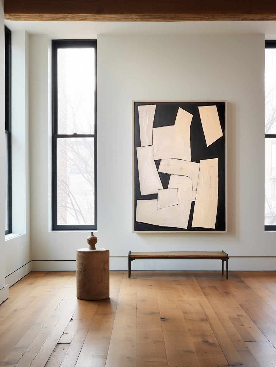Wall Art Ivory Shards on Black