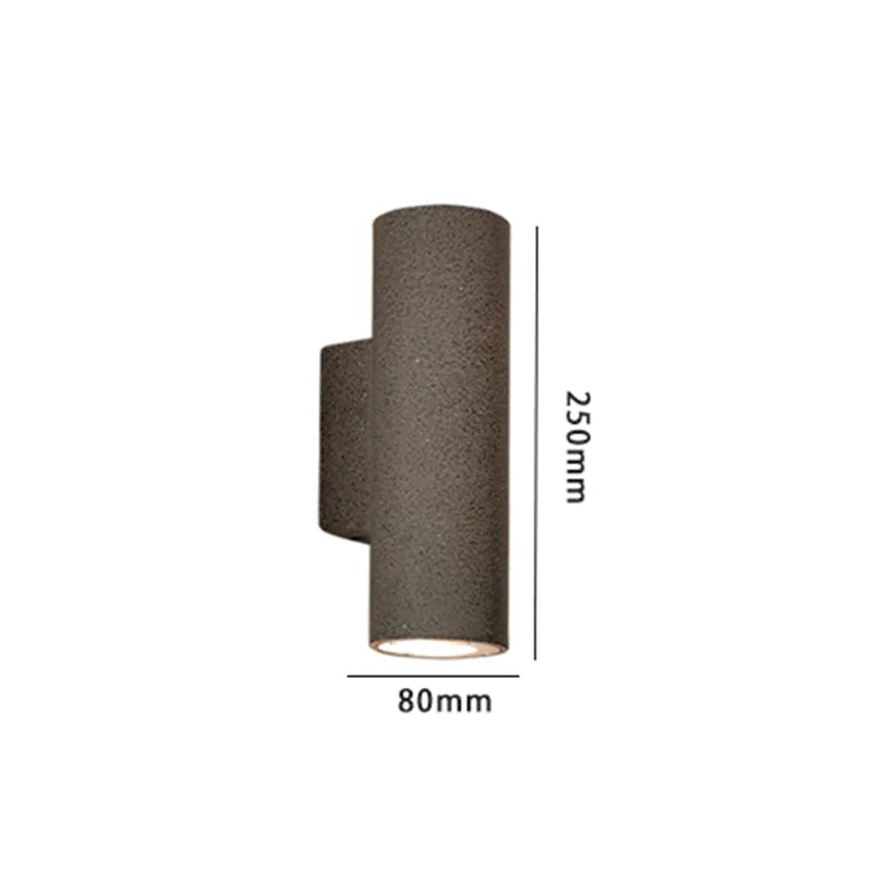 Ray Minimalist Cylindrical Double-headed Cement Outdoor Wall Lamp, Black/White - Neutralighting
