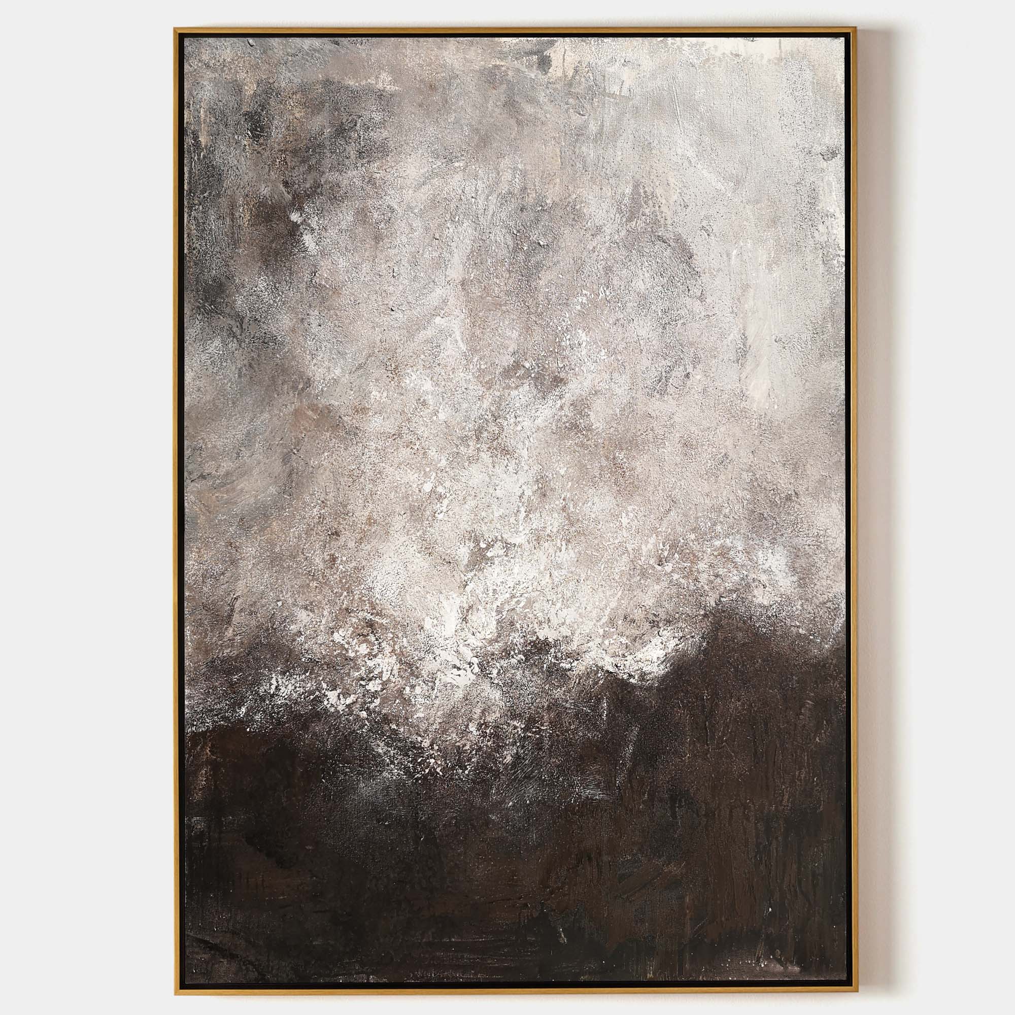 Wall Art Abstract Texture Dark Brown Grey Contemporary