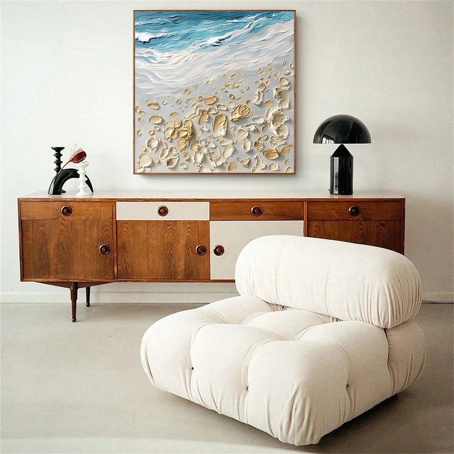 Wall Art Serene Coastal Beach Landscape Neutral