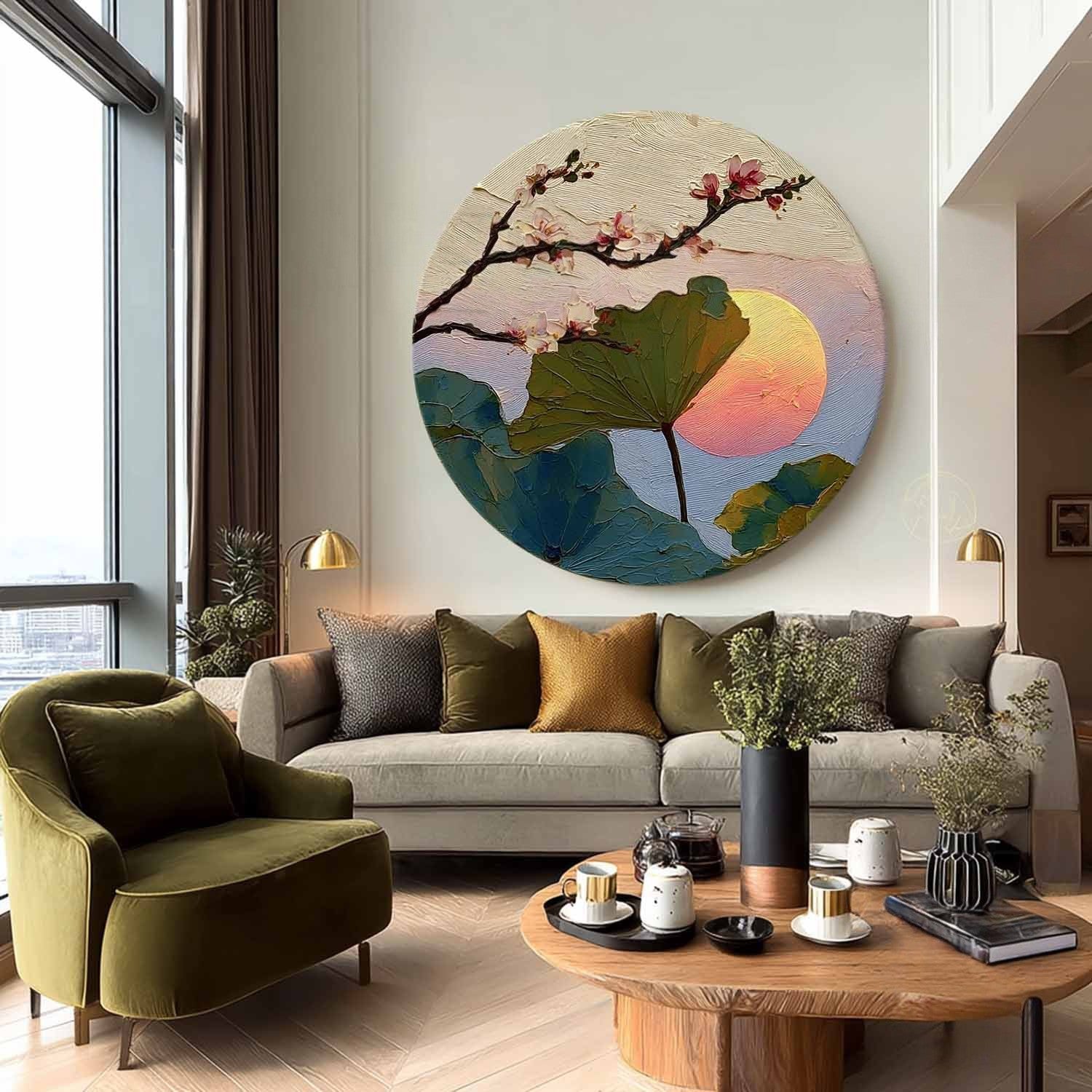 Wall Art Cherry Blossom Lotus Pink