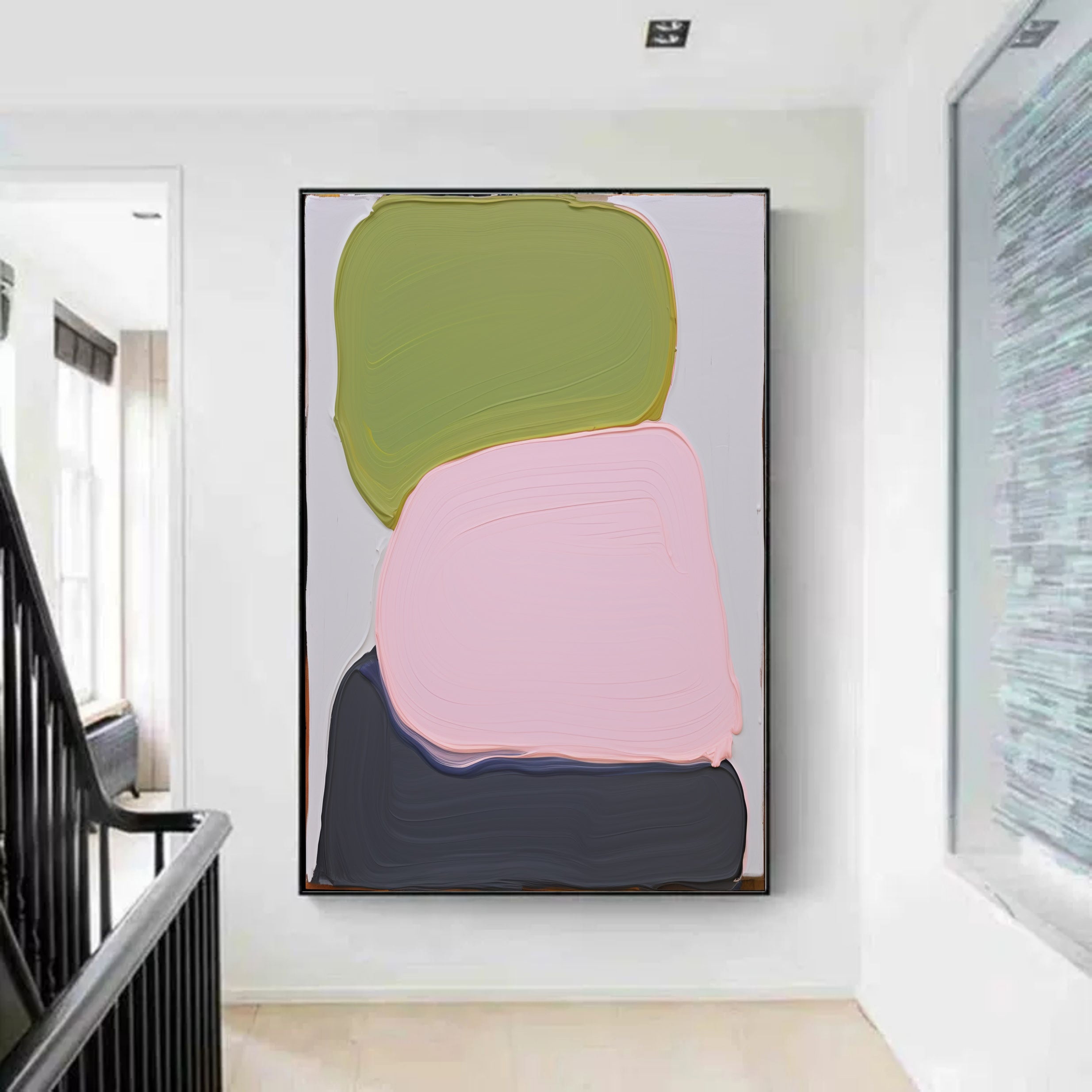 Wall Art Sage Green Pink Charcoal