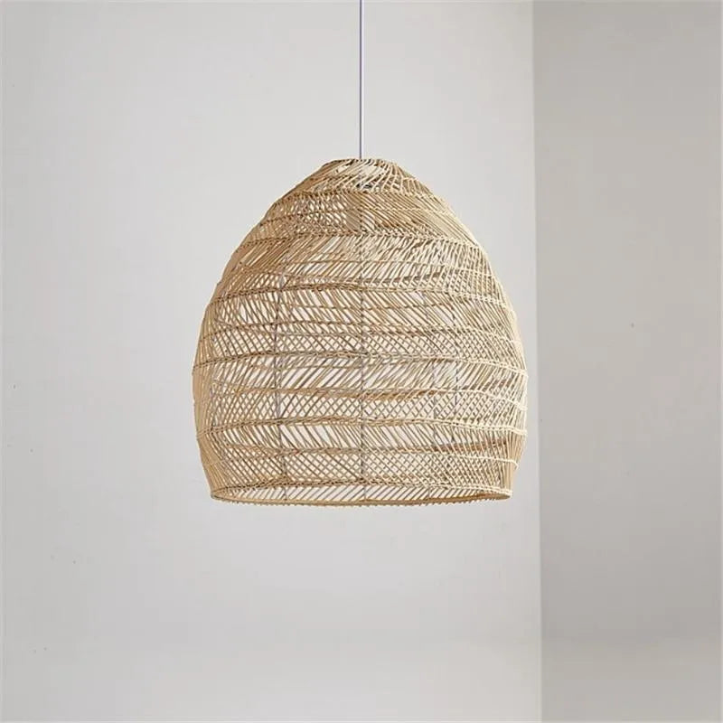 Lian Rattan Bamboo Lampshade Hand Knitted Pendant Light - Neutralighting