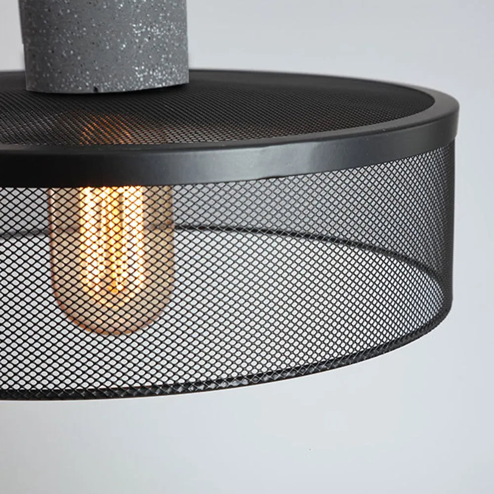 Xenith Industrial Cylindrical Pendant Light, Cement/Metal - Neutralighting