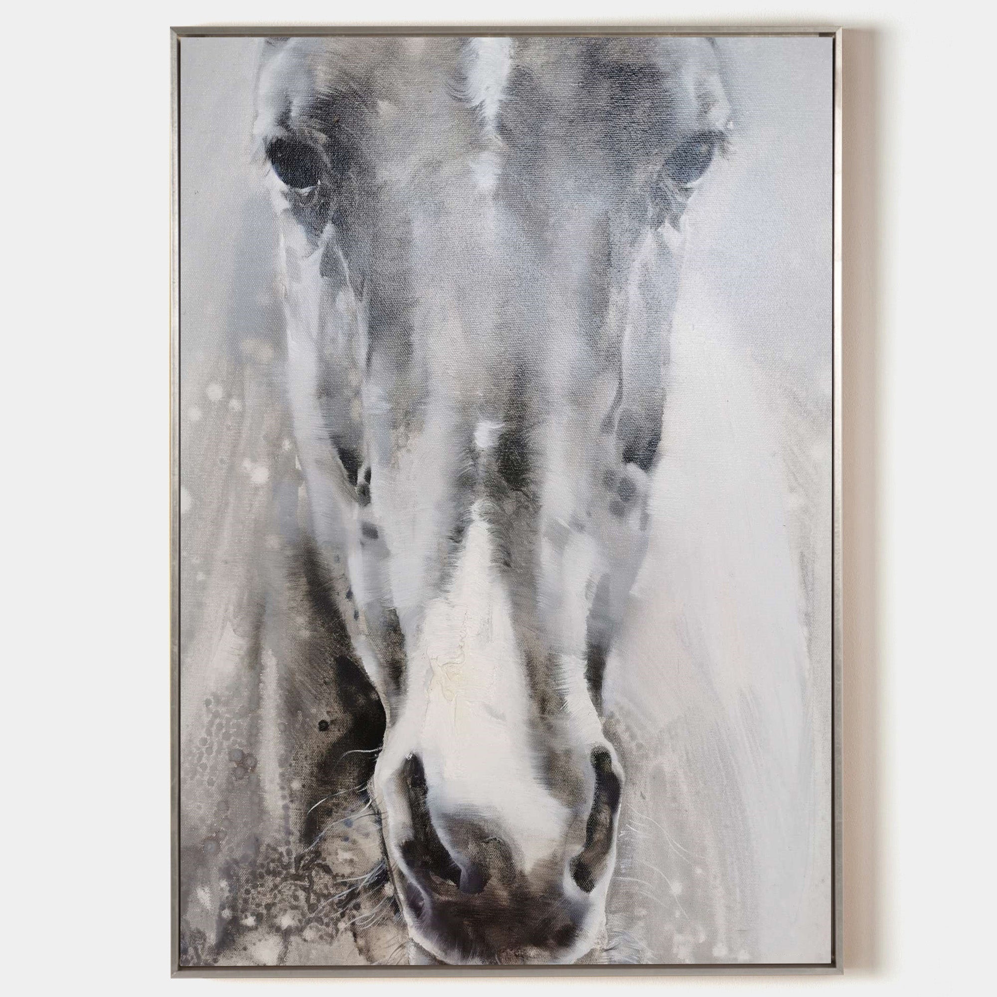 Grey White Abstract Horse Art ANH27 - Neutralighting
