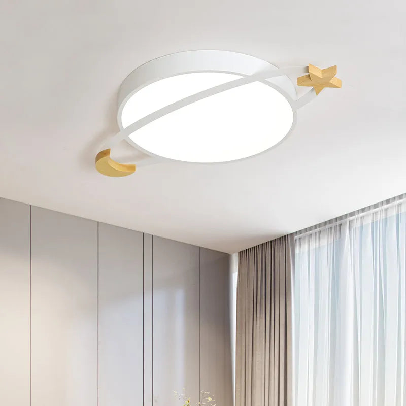Arisha Modern Acrylic Round Flush Mount Ceiling Light, Grey/White/Green - Neutralighting