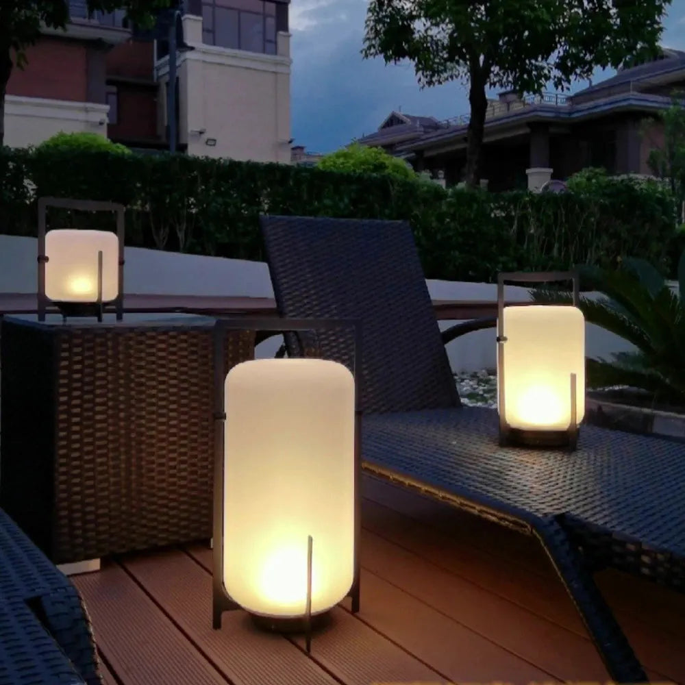 Ray Minimalist Glass/Acrylic Outdoor Landscape Pathway Light, White - Neutralighting