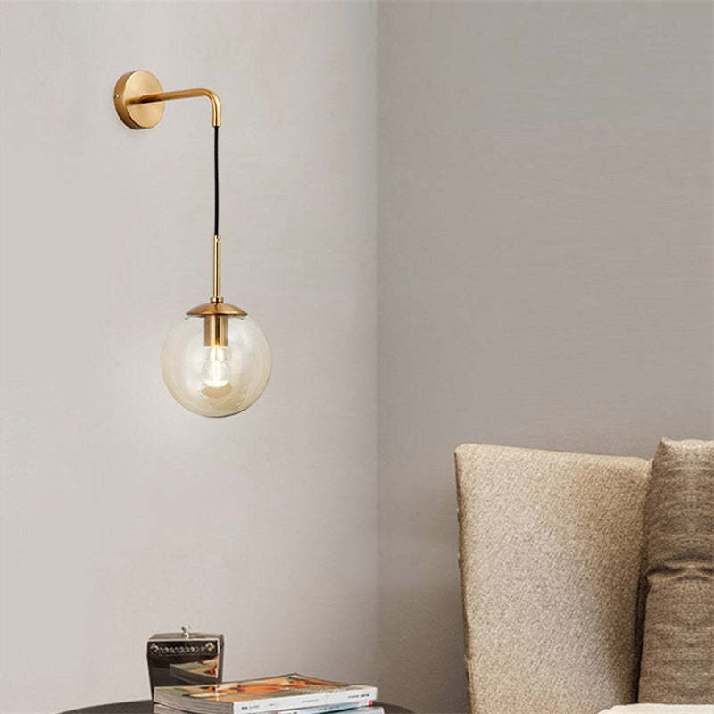 Valentina Glass Ball Nordic LED Wall Reading Lamp Single Head - Neutralighting