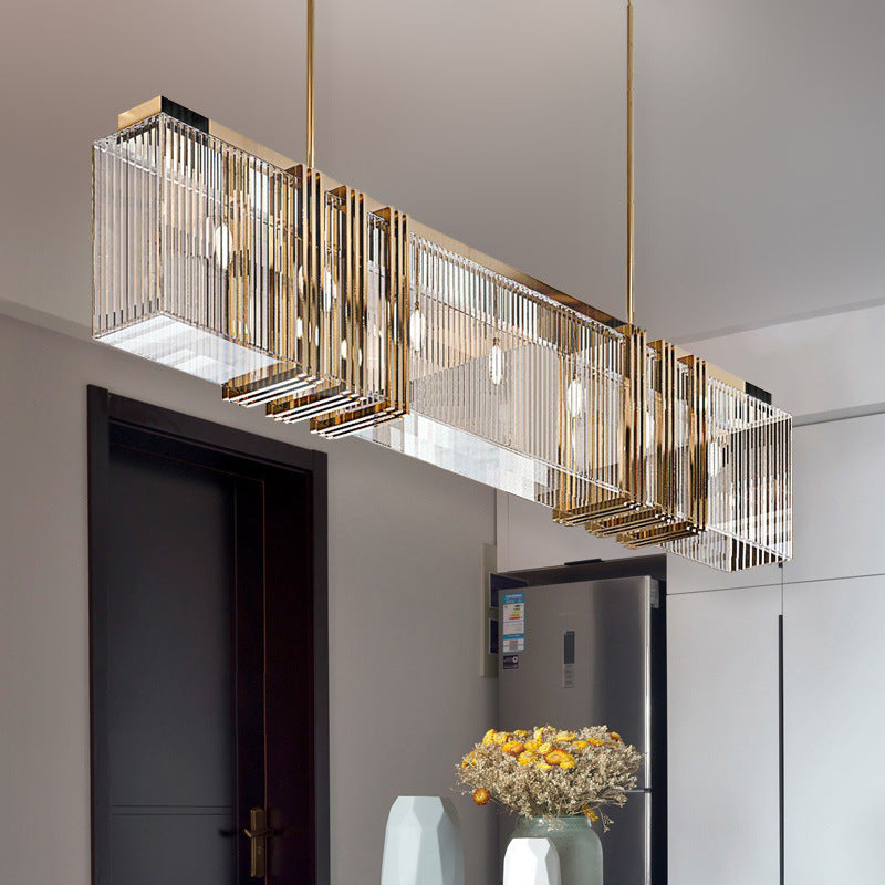 Kristy Metal Chandelier Pendant Light, Luxury Rectangular, Gold - Neutralighting