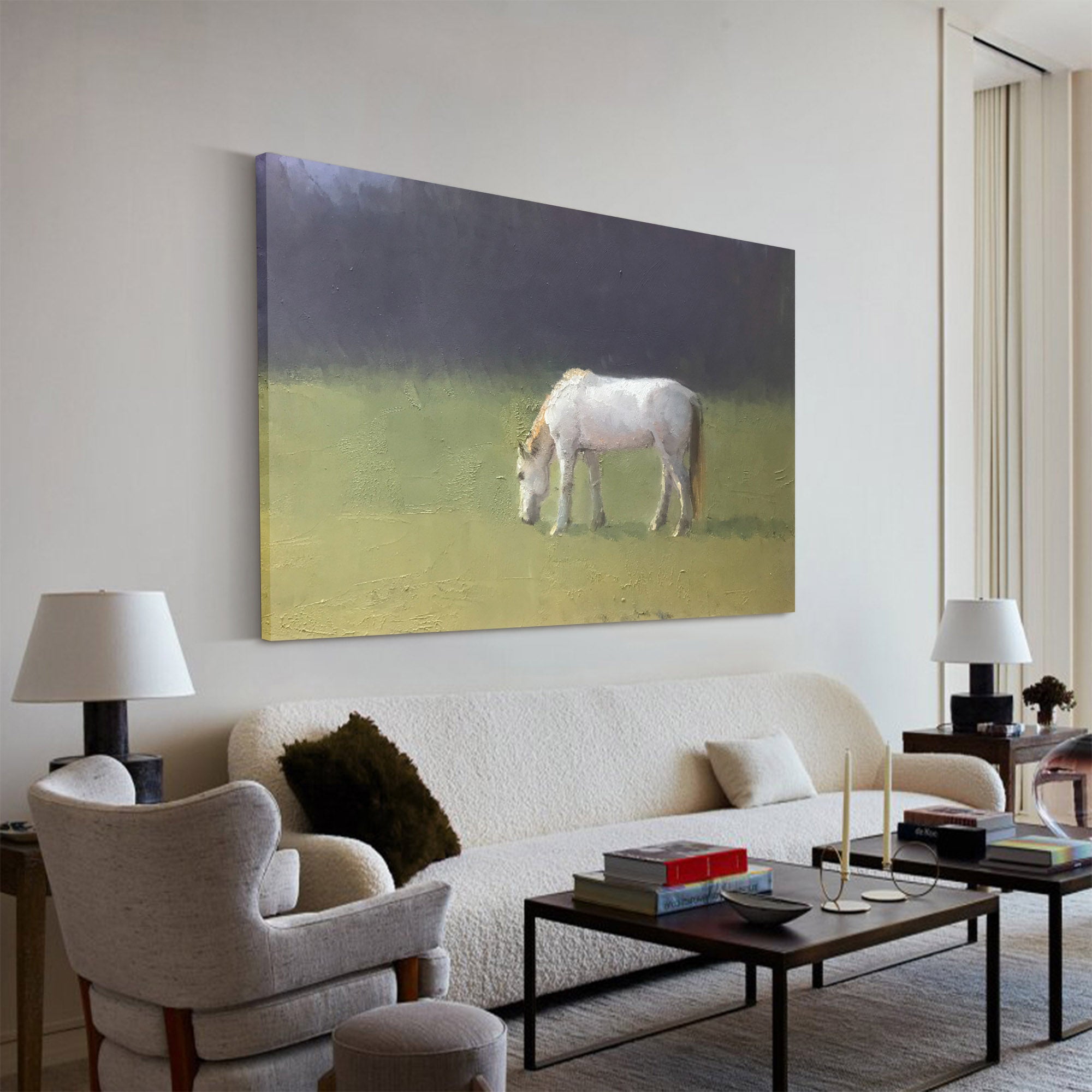 Pastoral Grazing Equine Scene Wall Art