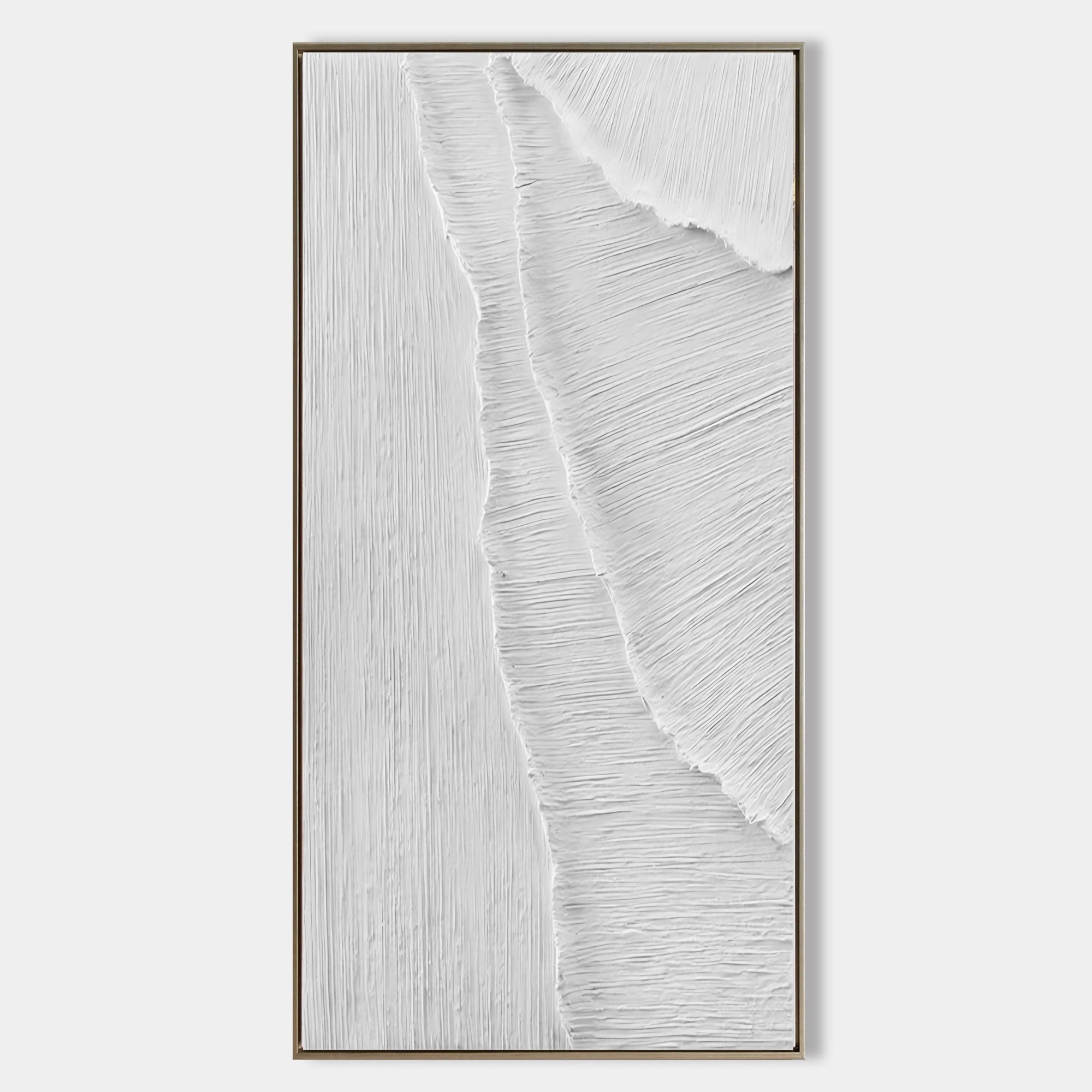 Wall Art Minimalist White Textured Wave