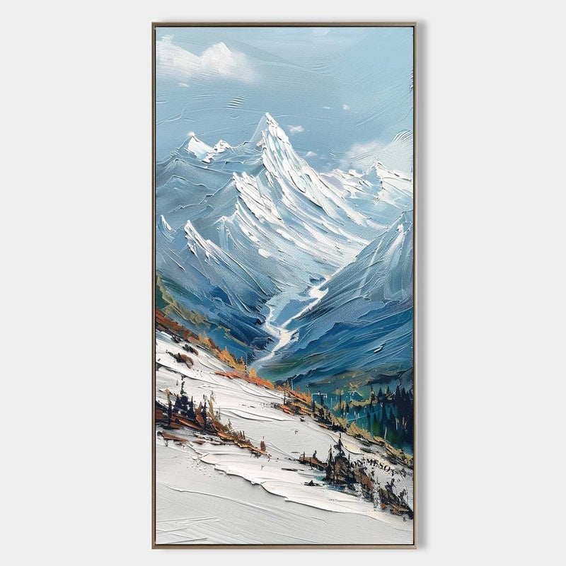 Wall Art Snow Mountain Clear Sky Snowscape