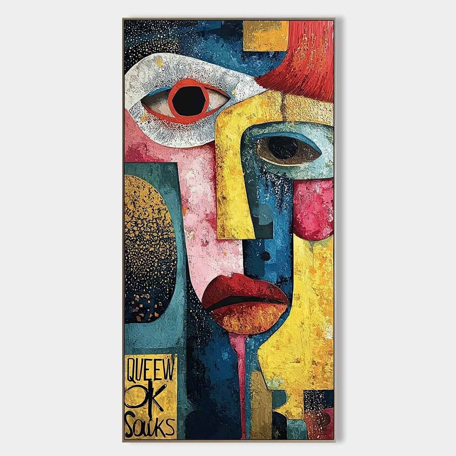 Cubist Abstract Dual Faces Painting