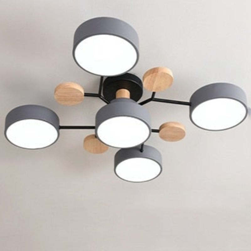 Arisha Ceiling Light, Wood Round for Living Room - Neutralighting