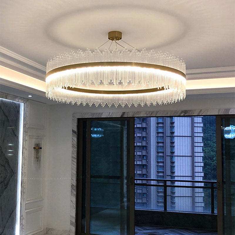 Kristy Modern Round/Rectangular Chain Chandelier, Gold - Neutralighting