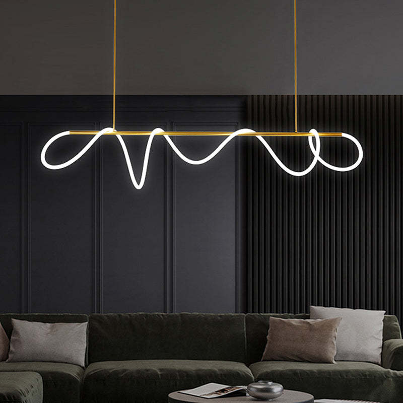 Arisha Curved & Linear Semi Flush Mount Ceiling Light, Gold - Neutralighting