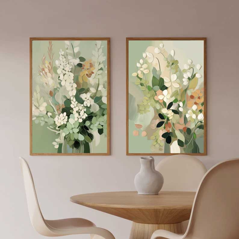 Wall Art Impasto Flower Sculpted Scene