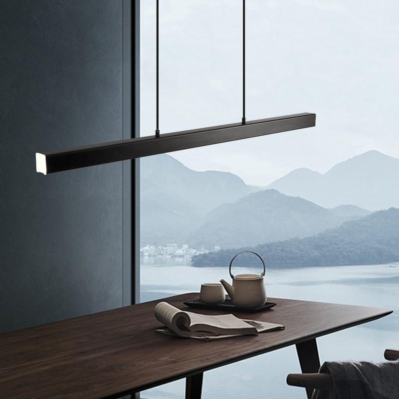 Thala Modern Linear Metal LED Pendant Light Black/Brown
