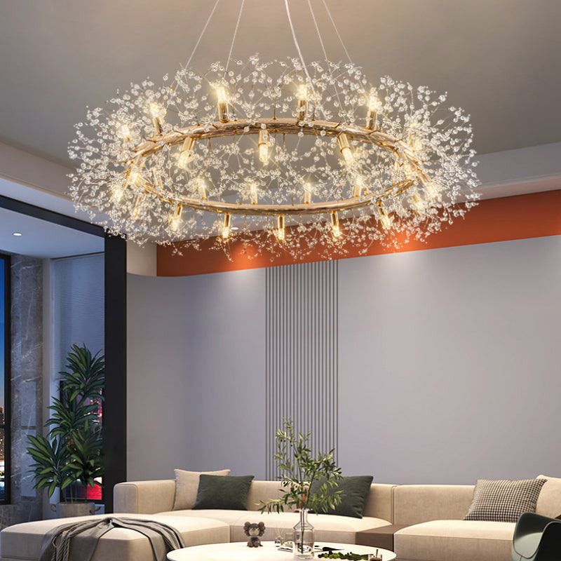 Arisha Modern Dandelion LED Pendant Light GoldCrystal Bedroom/Living Room - Neutralighting