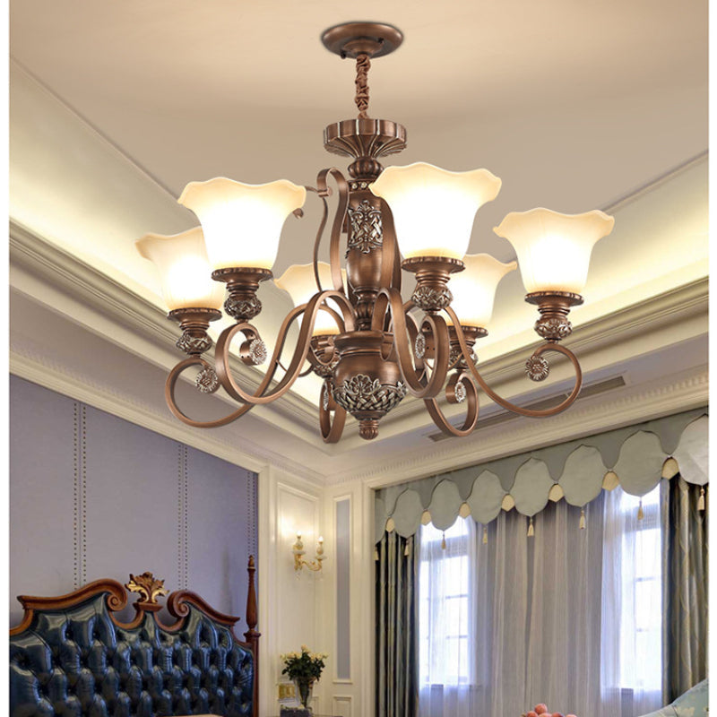 Arisha Retro Flower Pendant Light Metal Glass Living Room Bedroom - Neutralighting