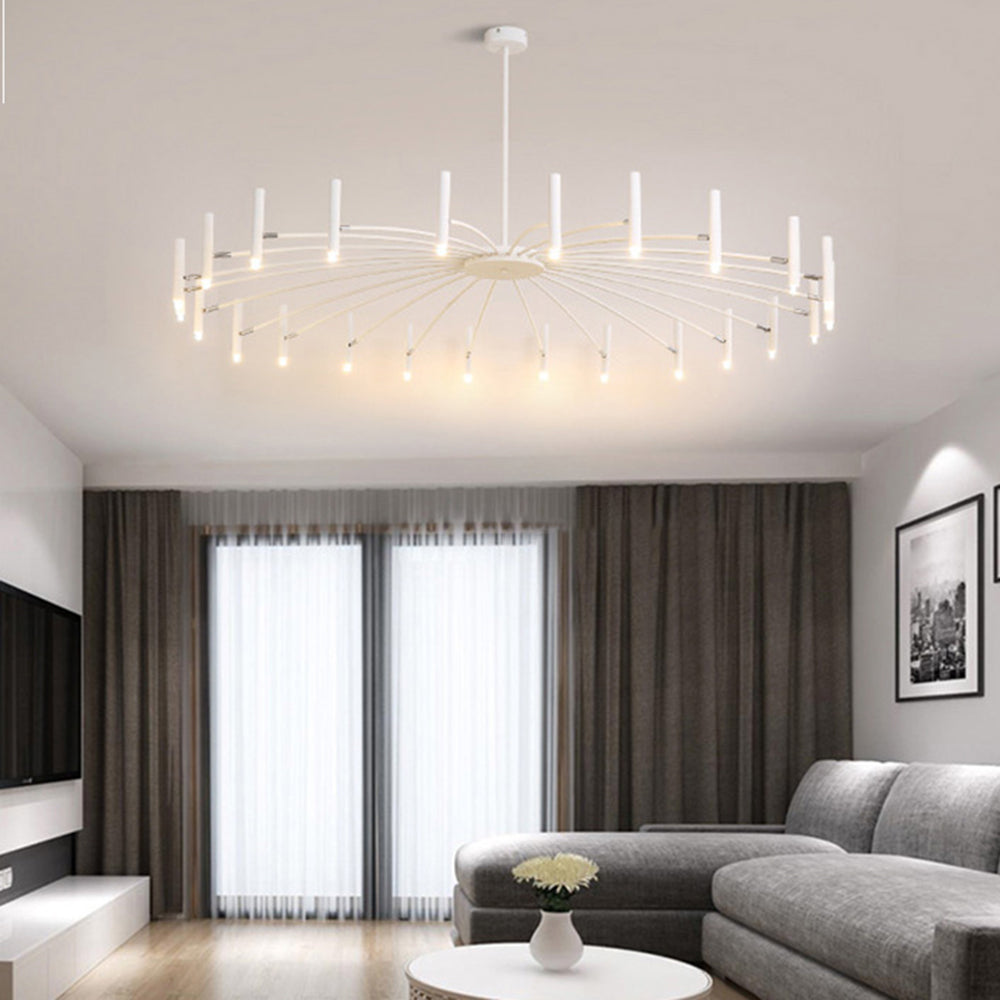 Arisha Modern Blown Linear Metal Multi-heads Chandelier - Neutralighting