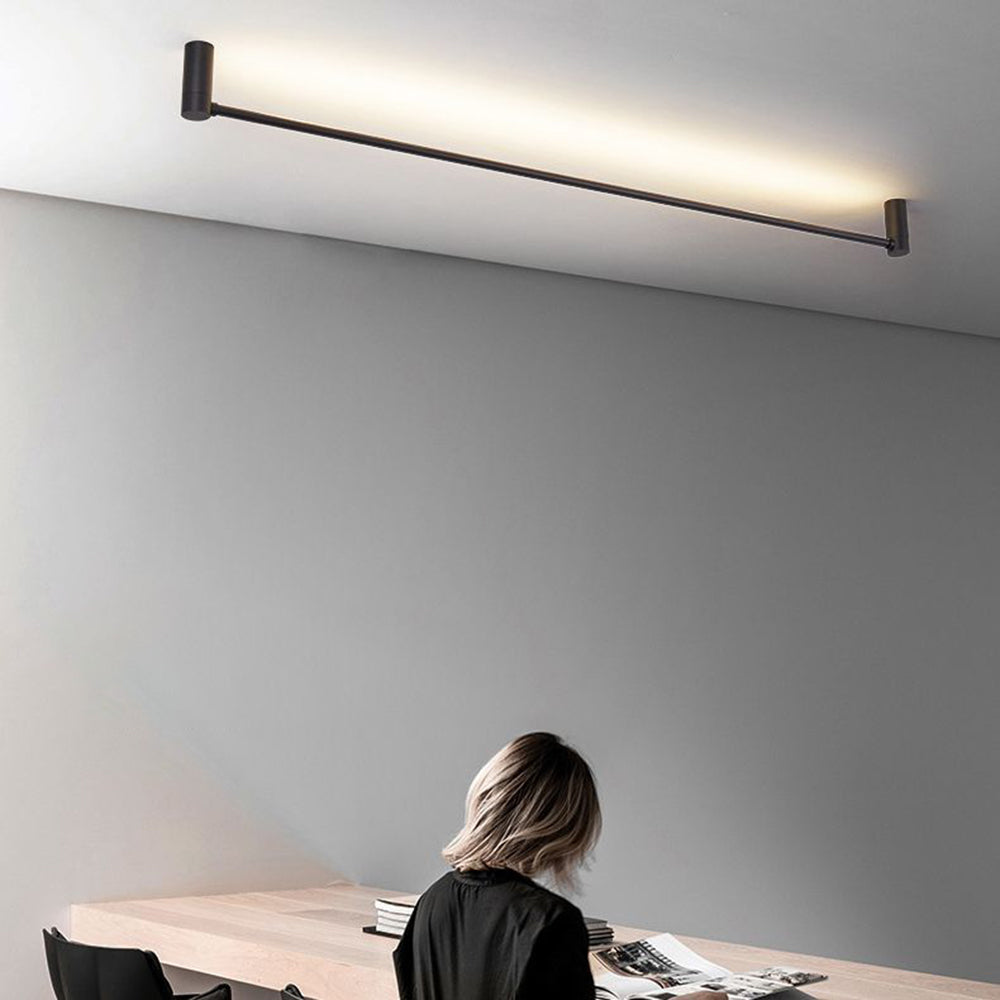 Arisha Minimalist Linear Flush Mount Ceiling Light, Black, Hallway - Neutralighting