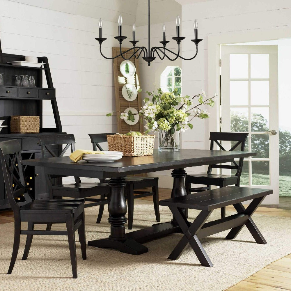 Silva Modern LED Chandelier Black Metal Bedroom Living Room