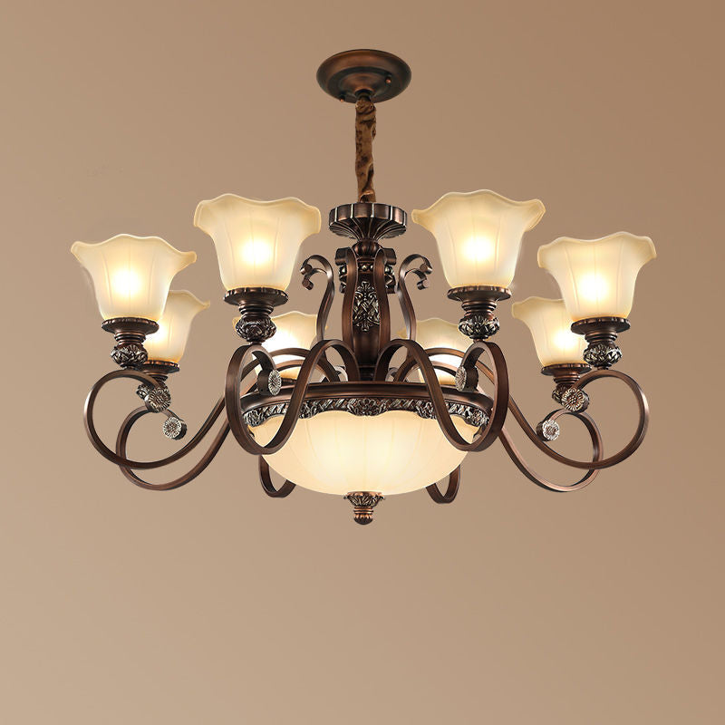 Arisha Retro Flower Pendant Light Metal Glass Living Room Bedroom - Neutralighting