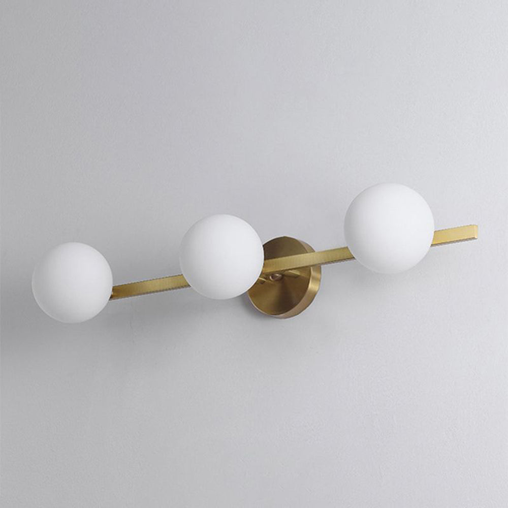 Valentina Retro Globe Linear Metal/Glass Wall Lamp, Gold, Bathroom - Neutralighting