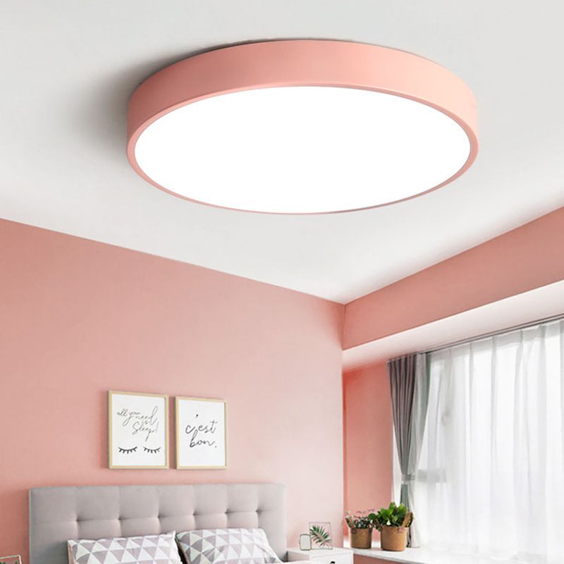 Valentina Ceiling Light Rond Flush Mount, Yellow/Blue/Green/Pink/Grey, Bedroom - Neutralighting