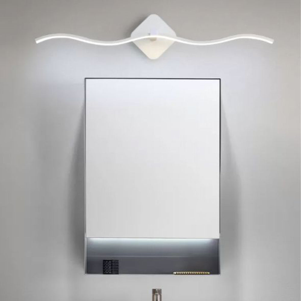 Arisha Minimalist Wave Linear Metal Wall Lamp, Black/White - Neutralighting