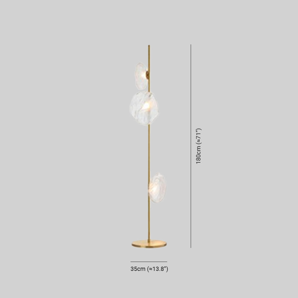 Byers Luxury Flower Metal/Glass Floor Lamp, Black/Gold/Grey - Neutralighting