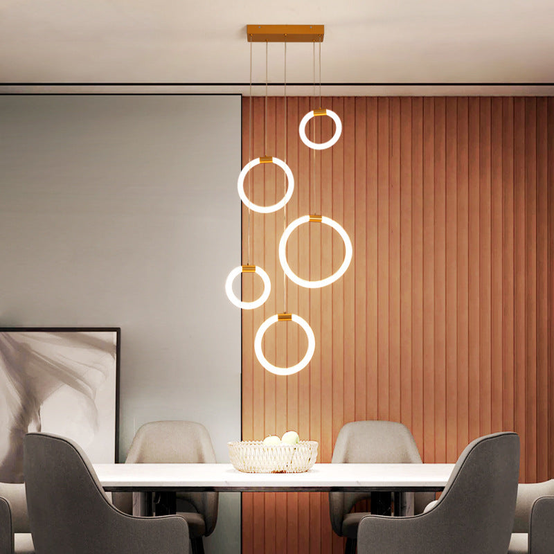 Arisha Minimalist Staircase Ring Metal Pendant Light - Neutralighting