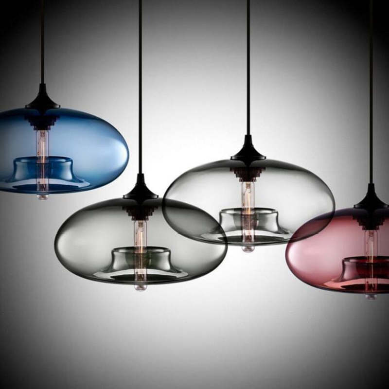 Valentina Modern Bread Shaped Glass Pendant Light, 6 Colour - Neutralighting