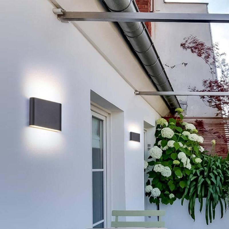 Bastro Modern Rectagulart Waterproof Outdoor Wall Lamp, Black/White - Neutralighting