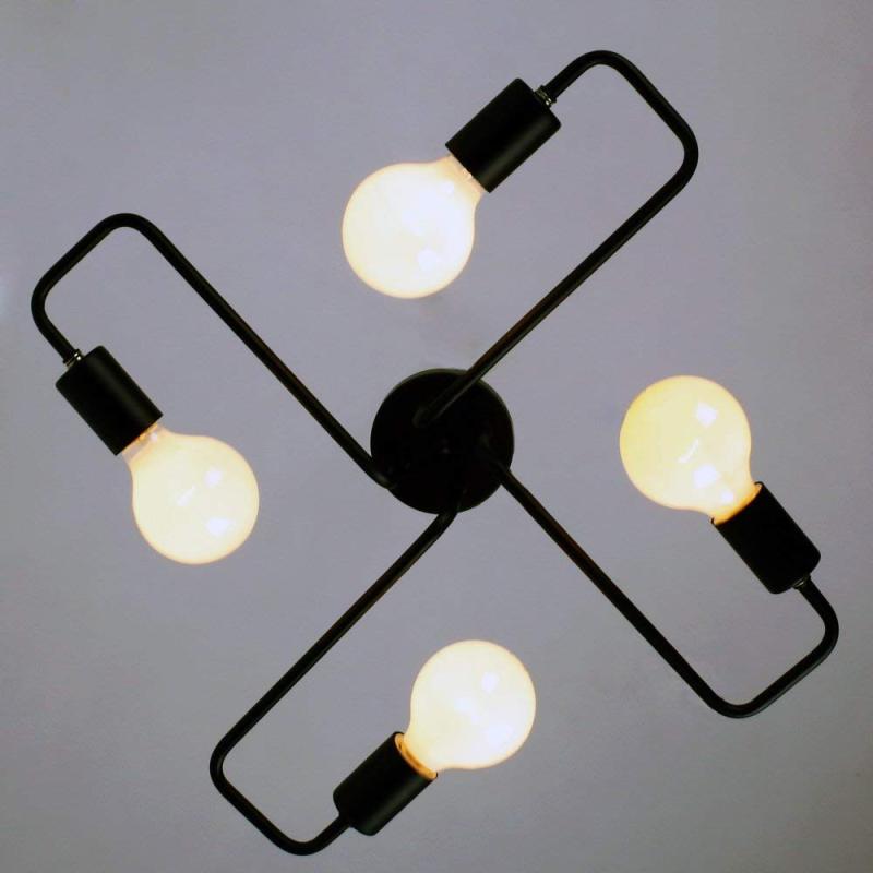 Arisha Vintage Modern Minimalist Industrial Metal Black Ceiling Lamp - Neutralighting