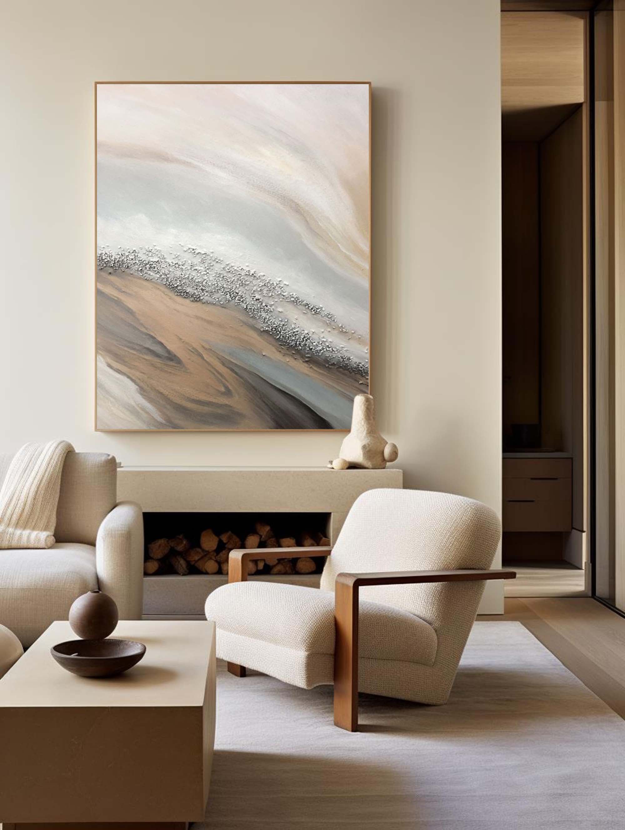 Abstract Grey Painting ABAV156 - Neutralighting