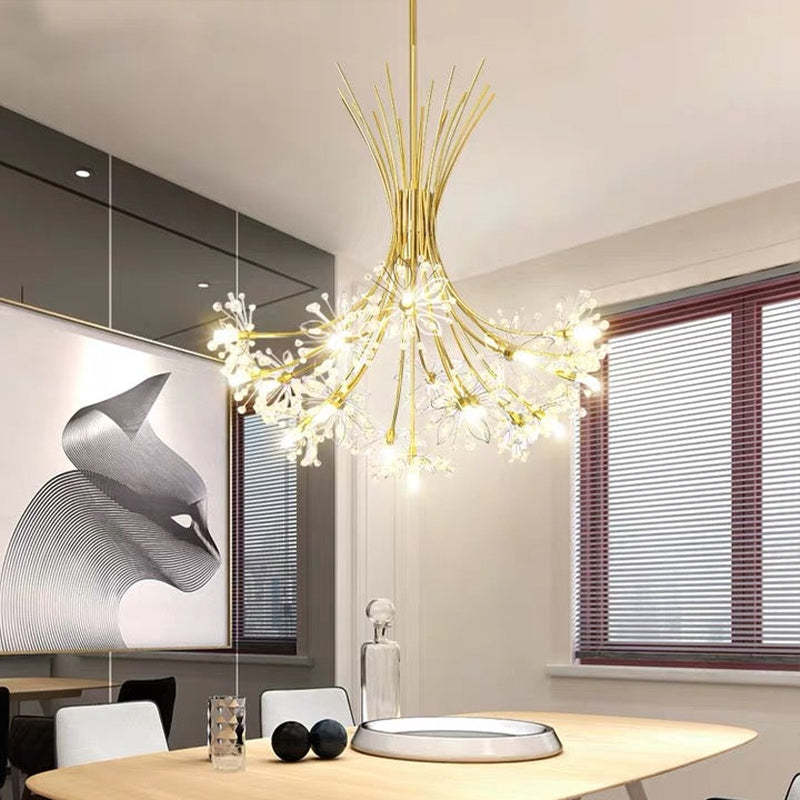 Arisha Modern Art Deco Crystal Sputnik Chandelier, Black/Gold - Neutralighting